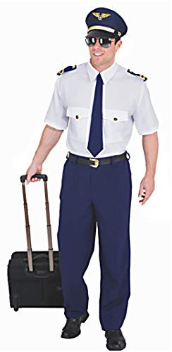 Pilot : Hemd, Krawatte und Hose, Erwachsenen-Größe:58/60