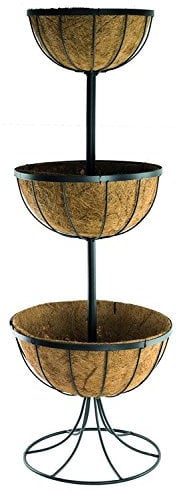 RUDDINGS WOOD 3 Tier Metal Garden Patio Flower Fountain - Tall Plant Planter