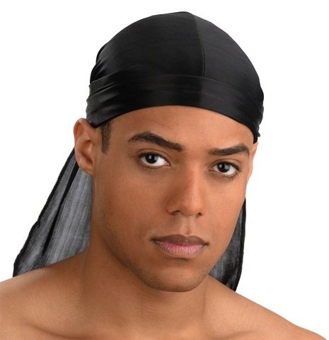 Kopftuch US-Durag, Stil West Coast Gangsta-Rap, Airsoft Paintball Hip-Hop Motorrad Outdoor, Schwarz