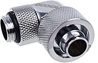 Alphacool Eiszapfen 16/10mm Anschraubtülle 90° drehbar G1/4 - Chrome