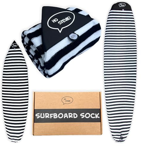 Ho Stevie! Surfbrettsockenabdeckung – leichte Schutztasche für Ihr Surfbrett (Schwarz/Weiß, 2,4 m)