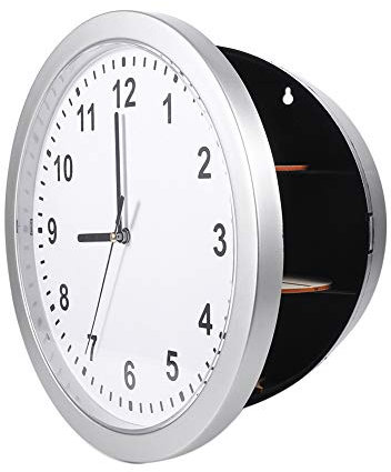 Yosoo Multifunktionale Wanduhr mit Geheimfach für Geld und Schmuck, Pendel, Dekoration, Haus, Safe, Büro