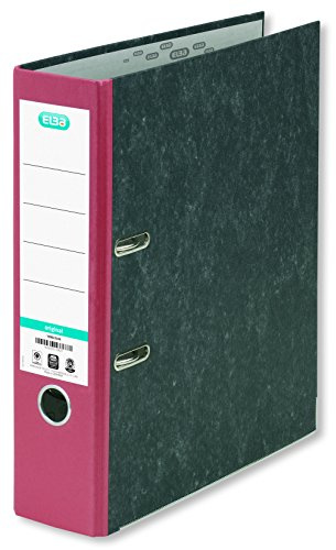 Elba Ordner A4, Smart Original Wolkenmarmor, 8 cm breit, rot, 1 Stück