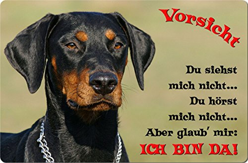 Nanyuk +++ Dobermann - Metall Warnschild Schild Hundeschild Sign - DBM 20 T2