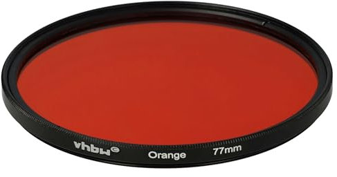 vhbw filtro colorato universale per obiettivi di fotocamere con attacco da 77mm - Filtro arancione