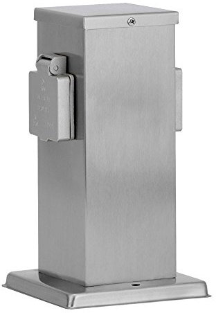 Ledar Steckdosenpfosten - Stockach stahl, Outdoor (2-fach)