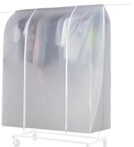 HLC Staubschutz für Kleiderbügel Schutzhülle für Kleiderständer Wasserdicht Transluzent mit Reissverschlüsse kleidersack 150 x 133 x 55 CM