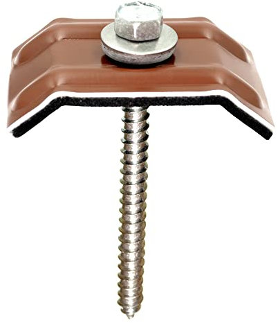 100 Stück Kalotten 33/48 48 Rotbraun RAL 8012 für Trapezblech Siegmetall S35/207 M35.1/207 TP18 Wellblech Lichtplatten + Fassadenschrauben 6,5x75 mm Edelstahl VA A2 mit Spitze Dichtscheibe E16