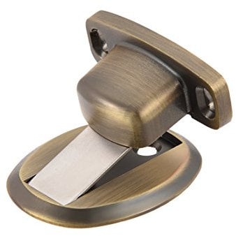 sourcing map Floor Door Magnetic Stop Zinc Alloy Doorstop Holder Stopper with Screws Bronze Tone
