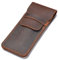 Daimay Crazy Horse Large Leather Pen Case, Handmade Fountain Pen / Multi-Pen Case, Brown