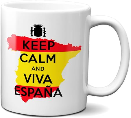Planetacase - Taza Keep Calm - Viva España - Cerámica - 330 mL - Apta para Microondas y Lavavajillas - Diseño Original para Regalar - Viva España, Cerámica