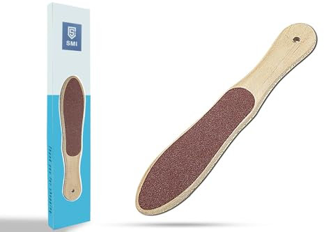 SMI - Raspa piedi professionale, Lime pedicure legno, Lima piedi talloni, Lima Corneale, Doppia Faccia Raspa per piedi togli duroni calli piedi