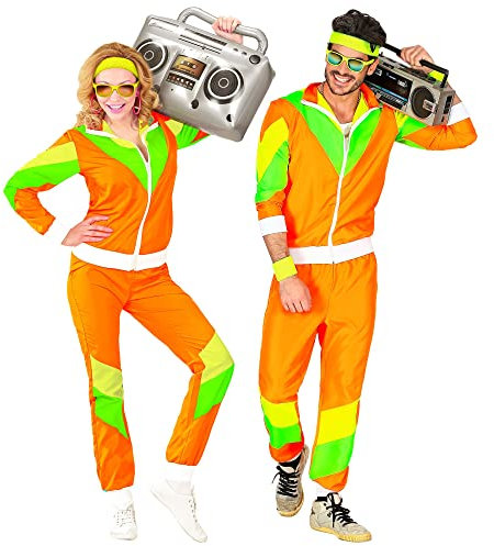 W WIDMANN MILANO Party Fashion - Kostüm Trainingsanzug, 80er Jahre Outfit, Jogginganzug, Bad Taste Outfit, Faschingskostüme