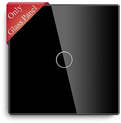 BSEED Interruptor de luz táctil panel de vidrio de cristal panel de vidrio para interruptor de luz de pared 1 Gang Negro 86 mm