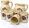 Set Sei Bicchieri in Terracotta, con Brocca Ursulo e Brocca Bombata Gallo, Set Brocca e Bicchieri, Set Bicchieri Acqua e Vino, Bicchieri Colorati, Brocca Vino, Brocca Acqua
