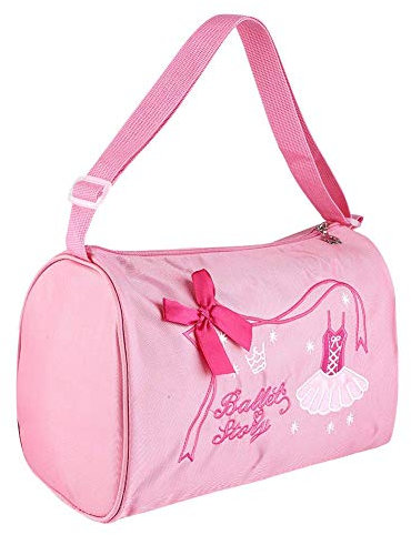 RiToEasysports Tasche Mädchen Einkaufstasche für Ballett Schwimmen tanzen Kinder bestickter Rucksack mit verstellbarem Riemen(27.00 * 16.00 * 20.00cm-Rosa)