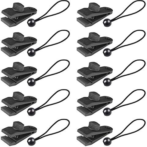 10 Ensembles de Kits de Clips de bâche, Clip de Verrouillage Robuste, Clip de Tente avec élastique sphérique, Couverture en Toile, auvent, auvent, Camping en Plein air.