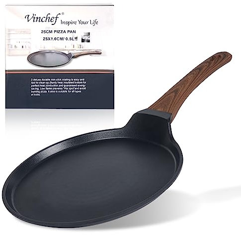 Vinchef Nonstick Crepe Pan, 11inch Skillet Pan for Dosa Tawa Omelette Tortillas Crispy Pancake, Griddle Pancake Pan, PFOA FREE and Induction Compatible
