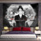 Tapisserie Murale Grue Femme Guerrière Japon - Art Impression Tenture Murale Tissu Fond Décor À La Maison Ménage Japonais, 180 Cm X 230 Cm