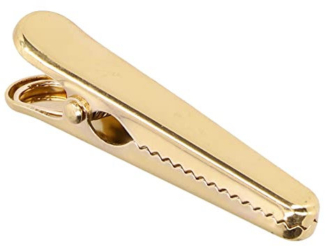 Verschlussclips 7,9 cm Tüten Clips Verschluss Clips Lebensmittel Clips Edelstahl für Beute Cornflakes Nüsse Kaffee [Krokodilklemme gold]