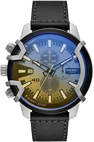 Diesel Men's Griffed Chronograph, Edelstahluhr, 48mm Gehäusegröße