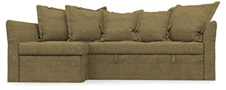 COMFORTLY Ersatz-Schonbezug für Schlafsofa, handgefertigt, kompatibel mit Holmsund-Eckcouch (Krone – Olivgrün)