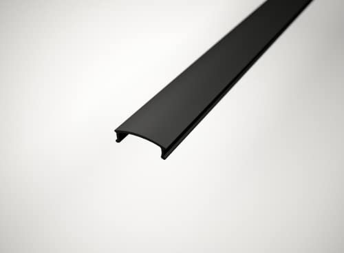 ledomec Abdeckung Typ1 2m für ALU LED Profil AUFBAU-SL. Kühlkörper für LED Streifen, (Abdeckung 2m, Schwarz durchleuchtend)