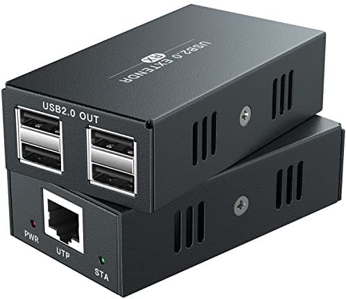 Estensore USB 4 USB2.0 su Ethernet 50,3 m Cat5e/6/7 Hub USB Nessun driver per webcam, stampanti, tastiere, mouse, microfono