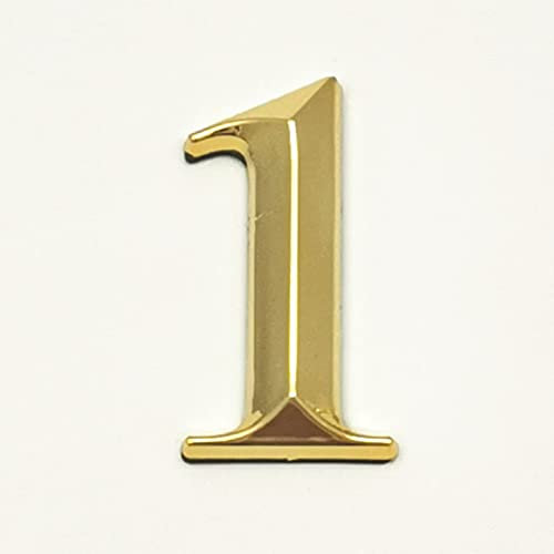 3D Modernes Selbstklebendes Hausschild Zahlen Türschild Schild Golden 5 * 3cm ABS Aufkleber Haus Außenadresse Galvanisierte Ziffer für Yard Street Mailbox Bin Wetterfest Anti-Rost (1)
