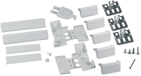 easyPART Kompatibel/Ersatz für Miele 00491368 Befestigungssatz Flachscharnier Scharnier Montageset Kunststoff weiß Kühlschrank Gefrierschrank passend auch Küppersbusch 430153 und 05276742