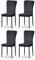 JaHECOME 4er Set Esszimmerstühle mit Samt-Bezug, hoher Rückenlehne, Gitter Leichtbau Design, Essstuhl mit Metallbeine, für Esszimmer Küche Wohnzimmer (4, schwarz)