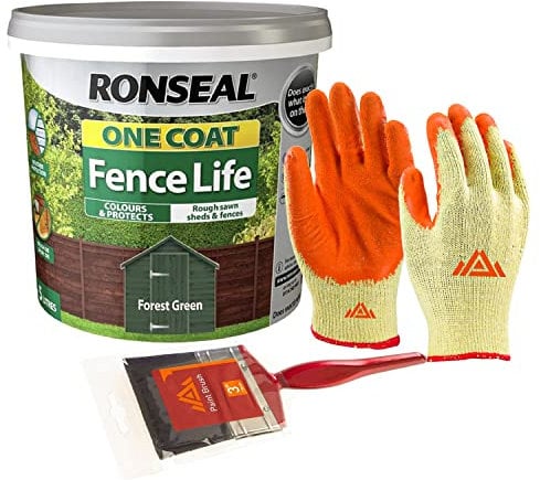 PERFECTONISH One Coat Fence Paint and Garden Shed Paint-Quick Dry Wood Paint Outdoor Garden Paint Water Repellent Furniture Paint 5 Litres (Forest Green)