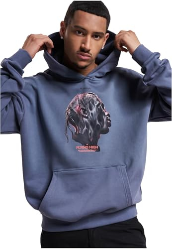 Mister Tee Herren Kapuzenpullover Flying High Heavy Oversize Hoody vintageblue XXL