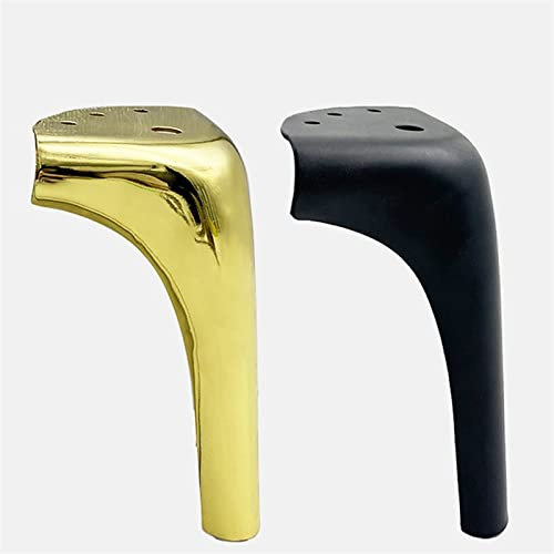 KOFORD 1/4 Stück Metallbeine for Möbel, Schwarz, Gold, Silber, Couchtisch, Füße, Badezimmerschrank, Kommode, Bett, Sofa, Ersatzbeine, 12/15 cm (Color : Black-15cm-4pcs)