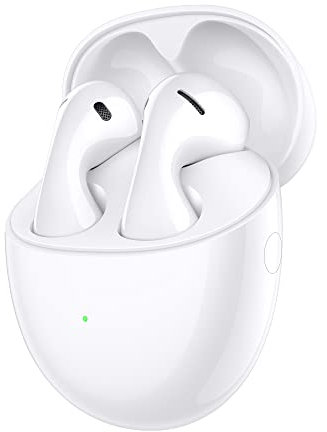 HUAWEI FreeBuds 5 TWS Bluetooth-Kopfhörer, Hi-Res-Zertifiziert, leistungsstarker Bass, offenes Design für verbesserten Komfort, bis zu 30 Stunden Akkulaufzeit, IPX4 wasserdicht, Keramikweiß