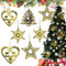 12 Metall Weihnachtsbaum Deko Christbaumschmuck Anhänger Weihnachtsbaumschmuck Gold, Christmas Decorations Tannenbaumschmuck Schneeflocken Sterne Deko Christbaumschmuck Geschenkanhänger Baumschmuck