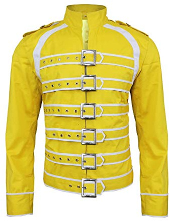 Fashion_First Mens Yellow Cotton Jacket - Mens Concert Party Cosplay Jacket