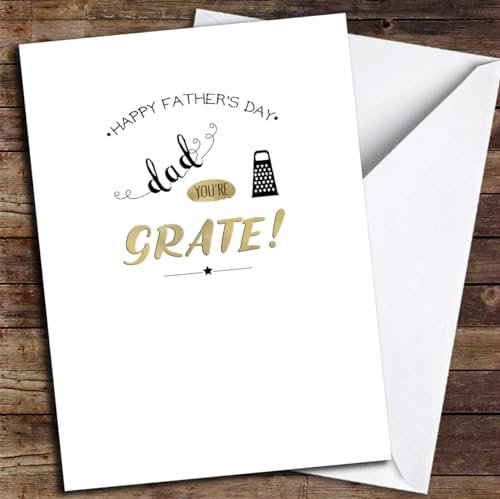Modern Funny Cheese Grater Great Customised Father's Day Greeting Card Any Text Inside Or Out | Fathers Day Card | Fathers Day Card Dad Stepdad Grandad