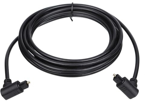 QUARKZMAN Câble Audio Fibre Optique Double 90 Degré Noir 3m TOSLINK PVC pour TV DVD Amplificateur Stéréo