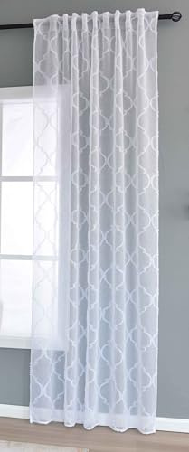 Gardine HxB 245x145 cm Natur Lacework »Valencia« Multiband Aufhängung Scherli Transparent Leinen-Optik, 2023440
