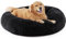 BEDSURE Katzenbett waschbar Flauschiges Hundebett - Ø 115 cm Katzenschlafplatz für Katzen und Hunde, plüsch Katzenkissen rund Kuschelbett, schwarz