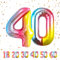 40 Geburtstag Deko zahlen luftballon 40 jahre | Folienballon Regenbogen - für 40. Geburtstagsdeko Männer Frauen Ballon Zahl Deko zum Geburtstag fliegt mit Helium 40.Geburtstagsparty 40-101cm