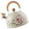 Luxshiny Bouilloire Sifflante Inoxydable Avec Motif Floral Bouilloire à Eau Pour Cuisine Idéale Pour Infuser Thé Et Échauffement Rapide Et Prise Main Confortable