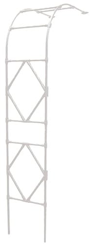 Metall-Rankgitter für den Garten, zum Klettern von Rosen, Ranken, strapazierfähig, Hochzeitsbogen, Stützgestell für Wand, halbseitiges Rosenbogen-Design, Weiß (60 cm)