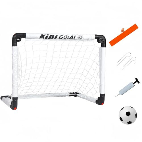 KiBiGOAL Mini Fußballtor Kinder Fußball Set, Faltbares kleines Fußballtor 60x45cm + 13cm Mini Fussball, Fussball Spielzeug für Indoor und Outdoor, Fußball Spielzeug Geschenk für Kinder