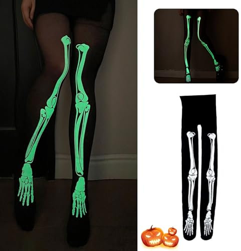 HIQE-FL Netzstrumpfhose Schwarz,2 Stück Skelett Strumpfhose,Spinnennetz Strumpfhose,Halloween Skelett Kostüm,Skelett Strumpfhose Damen,Netzstrumpfhose Schwarz Halloween,Halloween,Karneval,Mottoparty