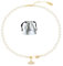 Lucrece Planet Orb Pin Sparking Rhinestone Drop Necklace Earrings Set for Women Girlfriend Birthday Anniversary Jewellery Gift Silver Gold Necklace Earrings Set (Gold Pearl Necklace)