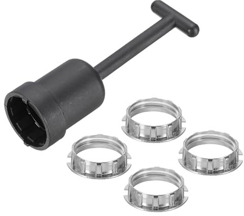 PATIKIL Kit de Bagues de Douille de Lampe G9, Adaptateur de Support d'Abat-Jour 4 Bagues en Alliage de Zinc de Remplacement avec Outil de Démontage pour Collier d'Abat-Jour, Argenté 95mm