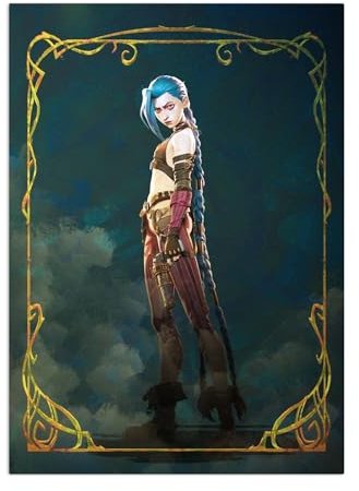 Displate Offiziell Arcane MetallPoster Magnetische Befestigung Inklusive Lizenziert Bilder Hochwertiges Poster Jinx Poster 67.5 cm x 48 cm
