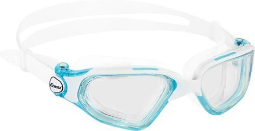 CRESSI Clear Eyes Goggles White/Aquamarine - Unisex Pure Silicone Swimming Goggles with Molecular Anti Fog Lens Treatment, White/Acquamarine Clear Lens, One Size